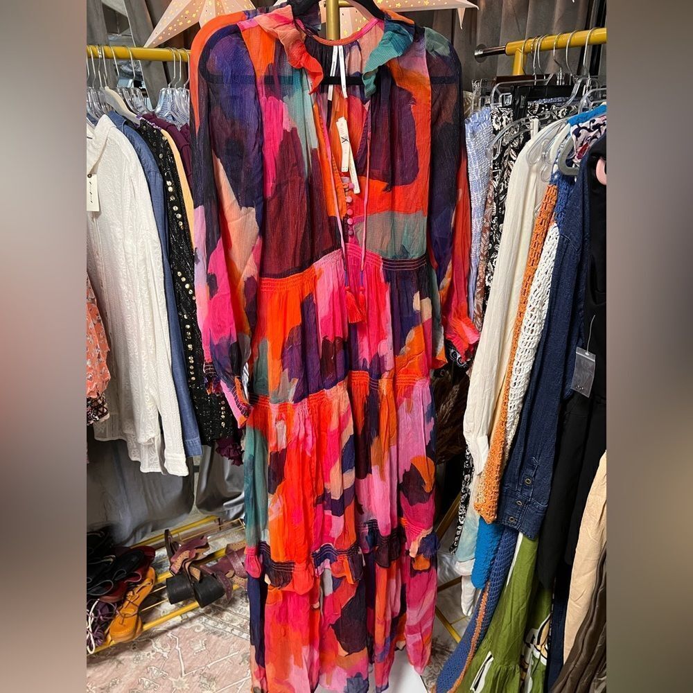 Anthropologie The Marais Printed Chiffon Maxi Dress NWOT - Picture 2 of 3